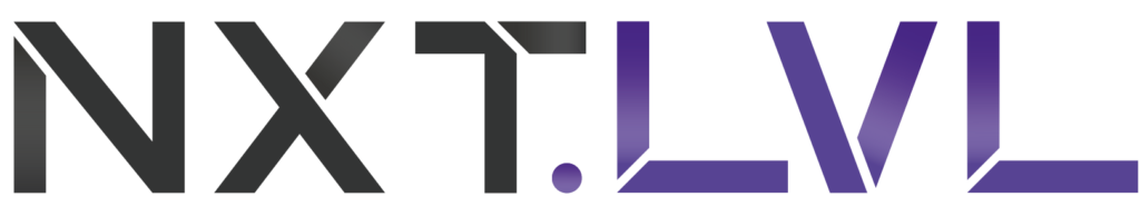 NXT.LVL Logo in schwarz-lila